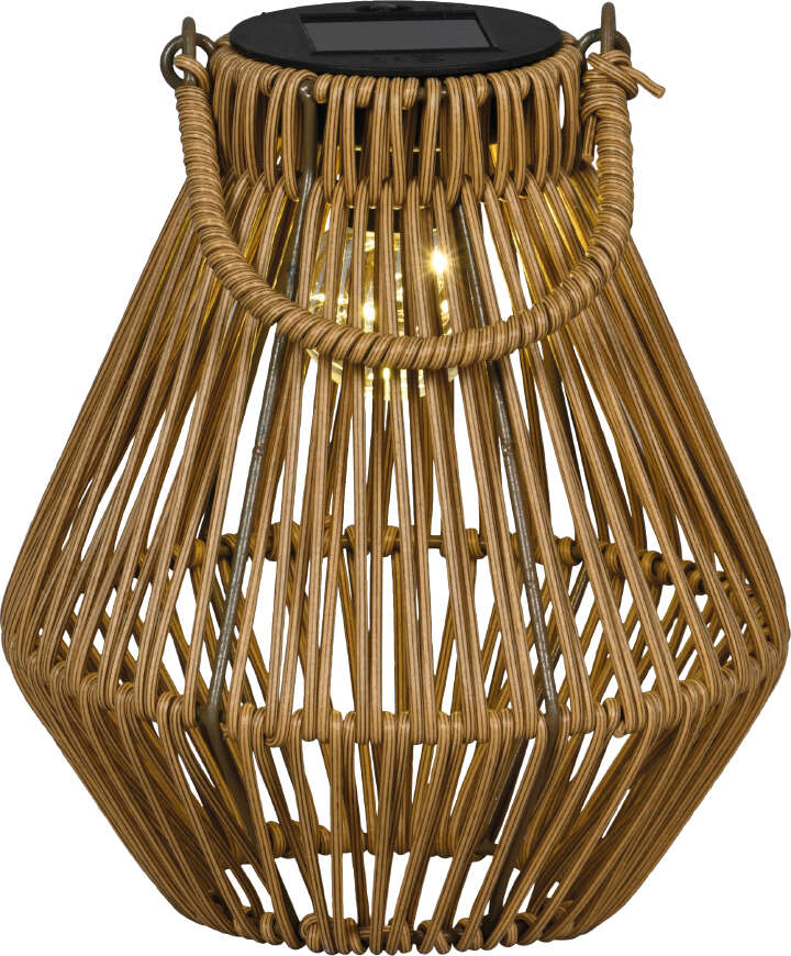 LED Solar-Windlicht Rattan